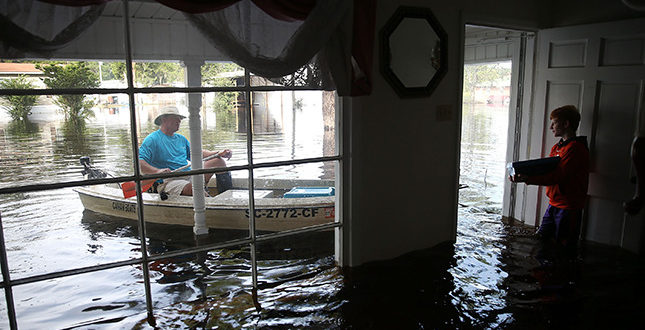 Flood waters at the door